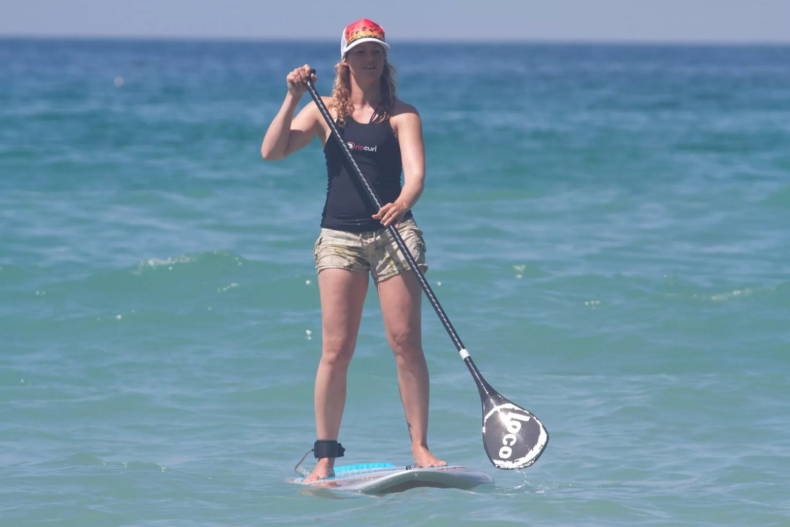 Tina Beresford surfing her Loco paddle board