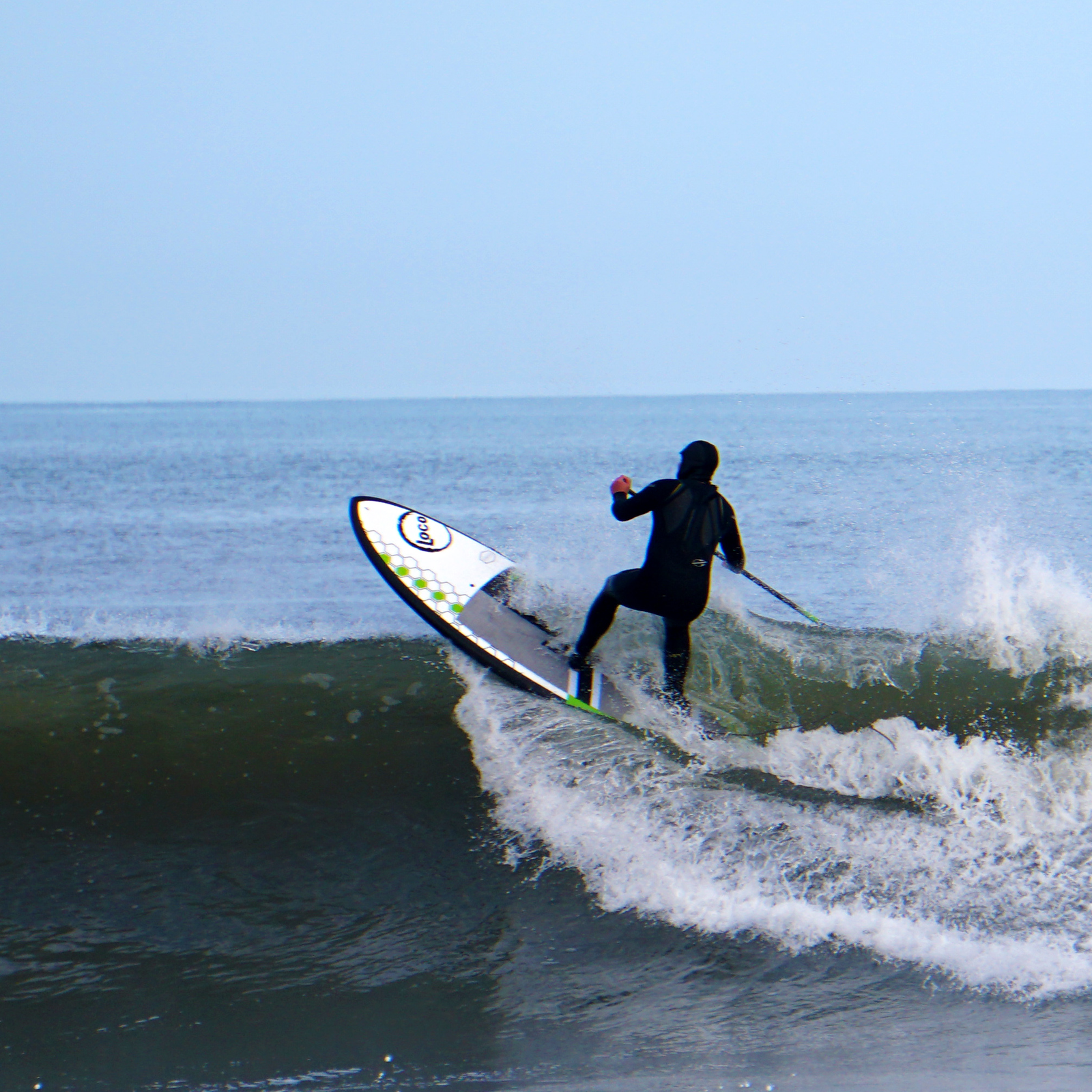Steve Thorpe paddle surfing