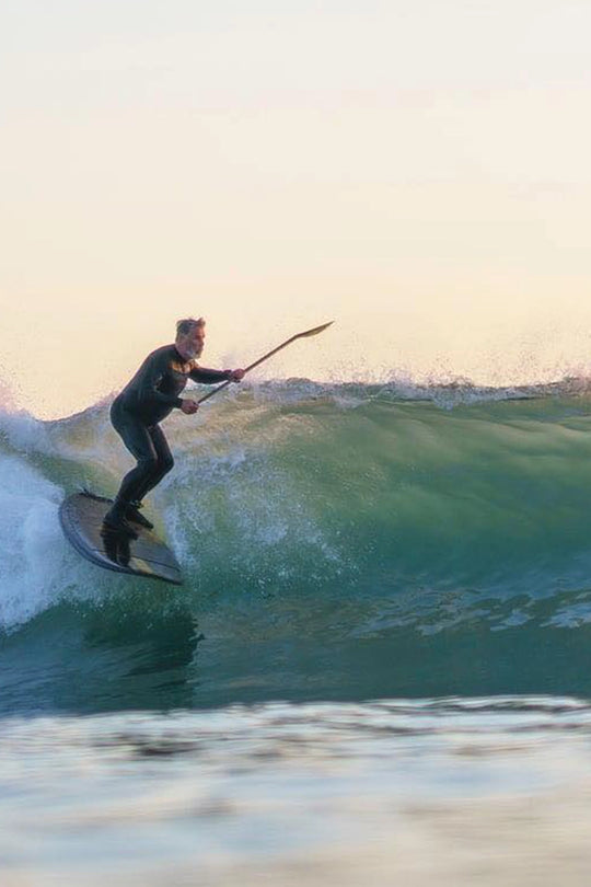 Taking the drop on the Loco Twinny Surf SUP