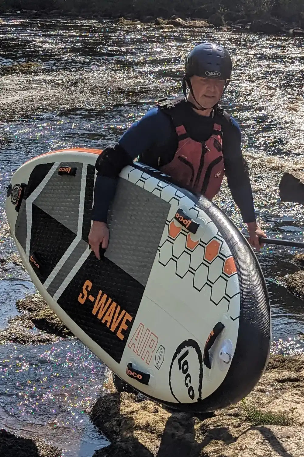 Loco S-Wave Air White Water SUP Board 8’3” x 34” x 6”