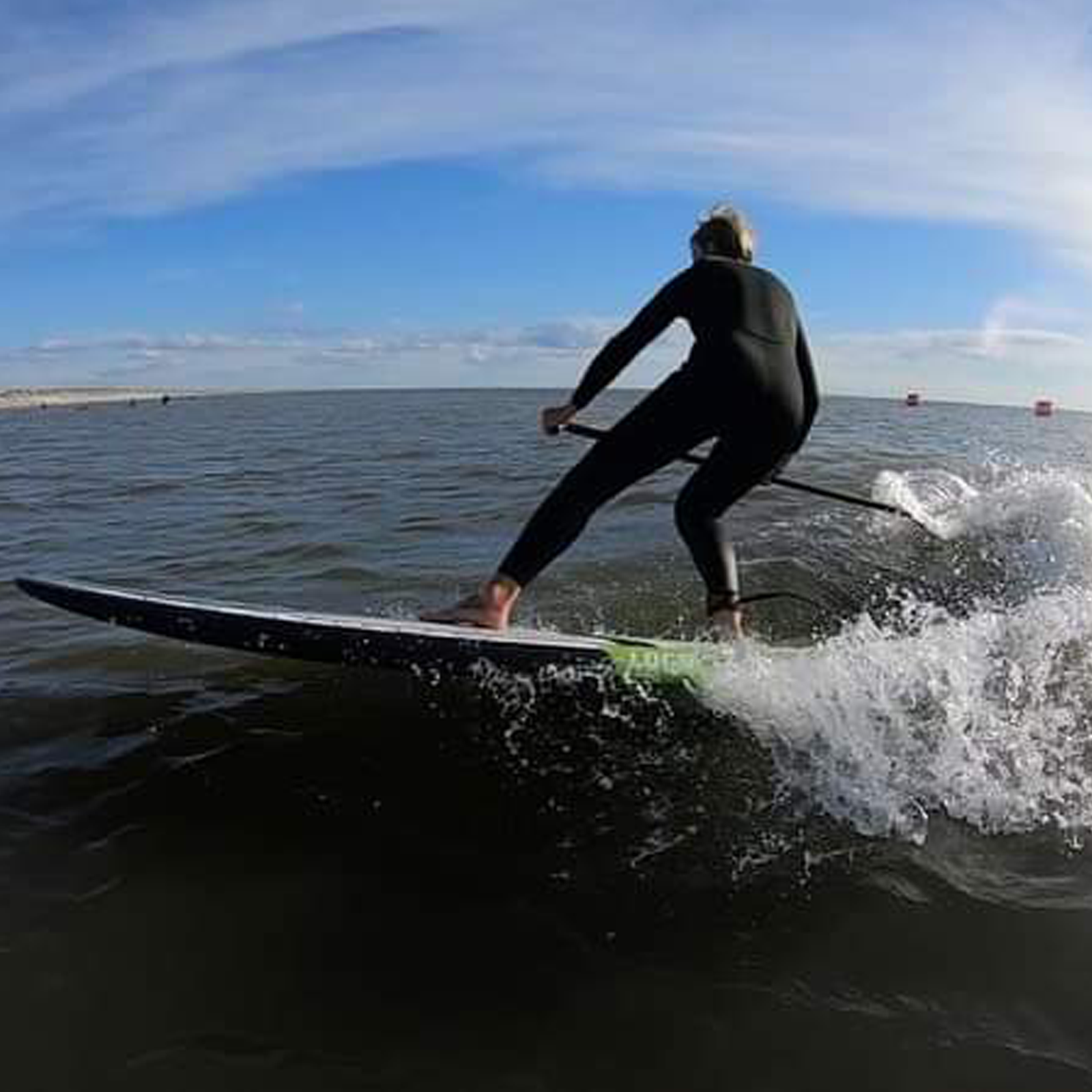 Cristina Doviak sup surfing at Euros