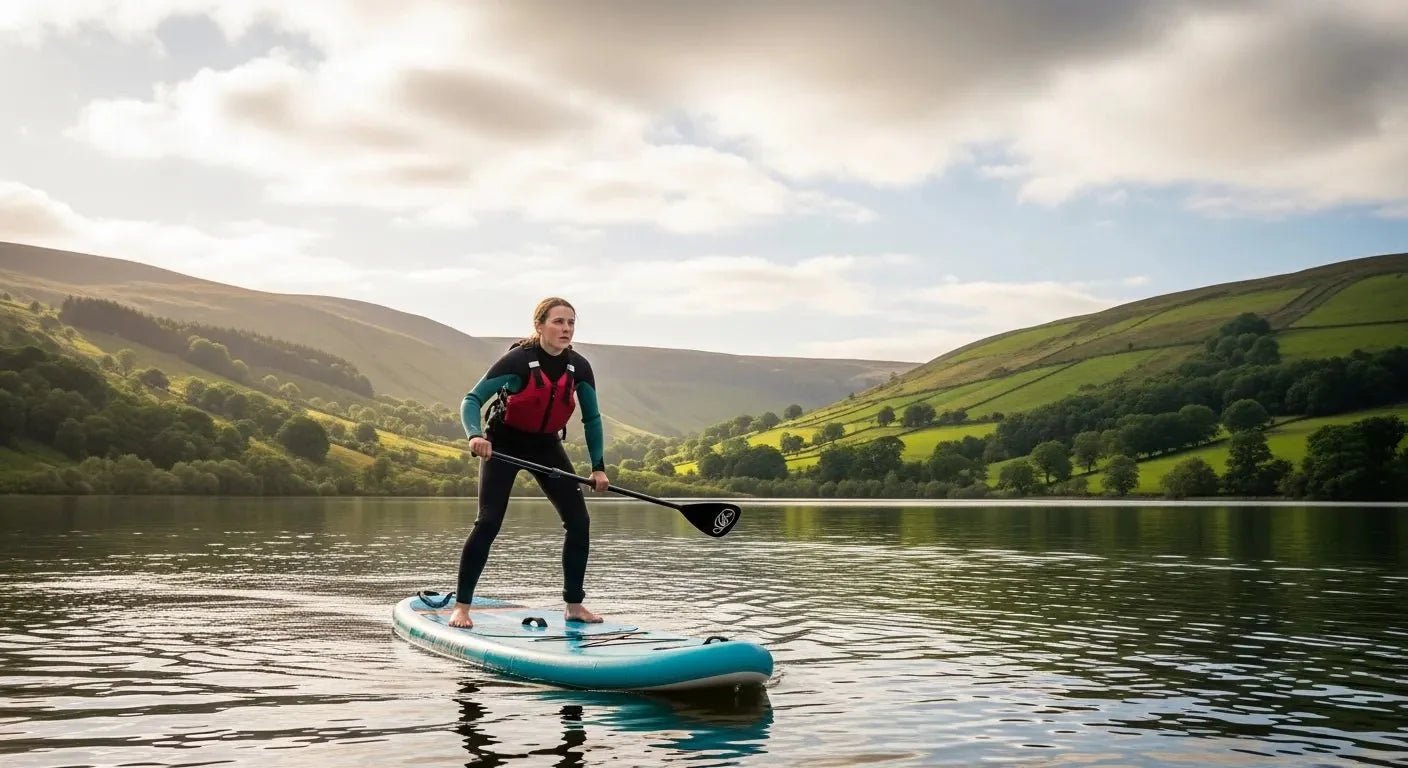 beginner-paddle-boarder-proper-stance-stability