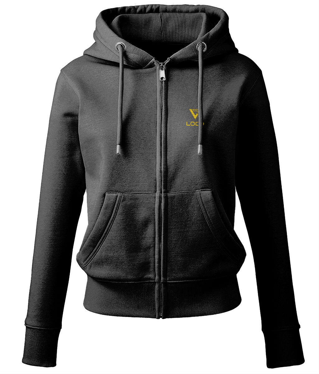 Women's Black Loco Zip Winter Hoodie - Stay Cozy