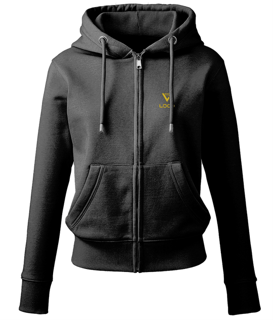Black Loco Full Zip Women's Winter Hoodie