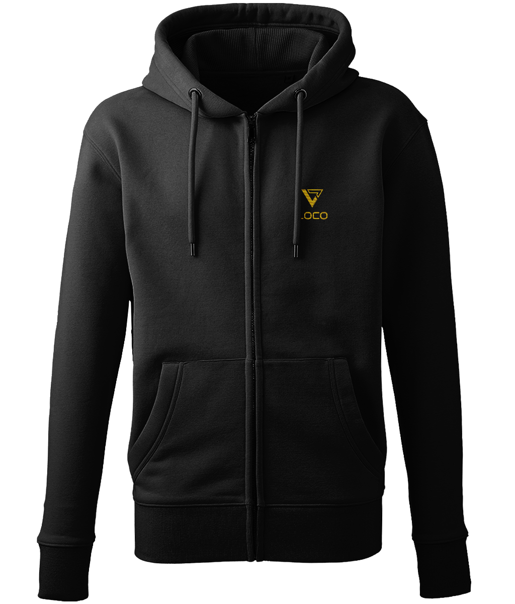 Black Loco Full-Zip Men's Winter Hoodie