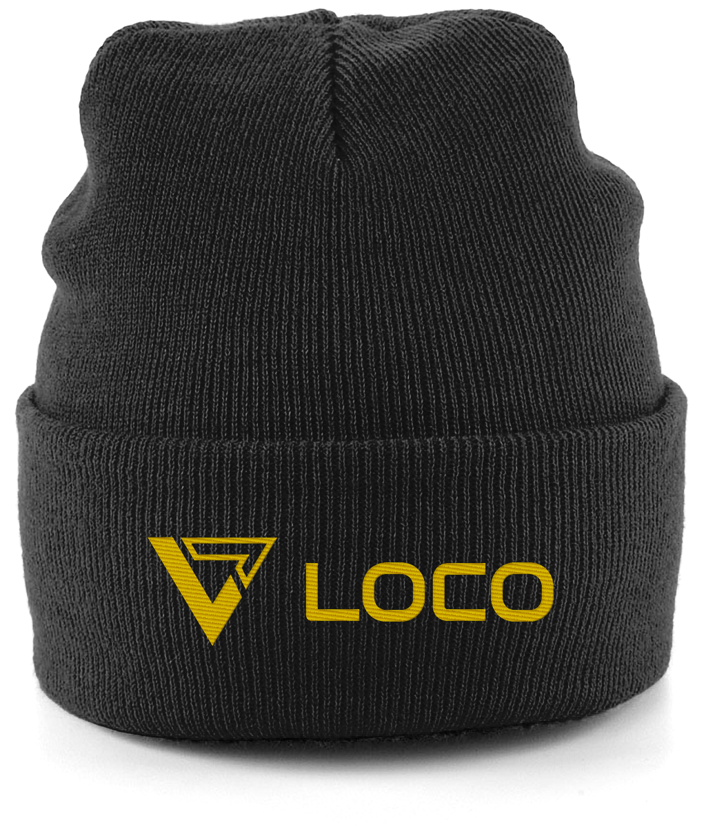  Black Loco Cuffed Winter Beanie