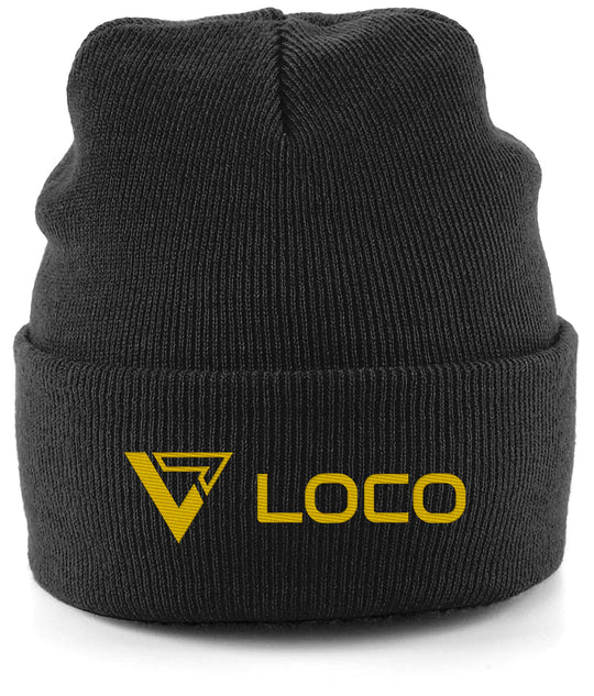 Black Loco Cuffed Winter Beanie