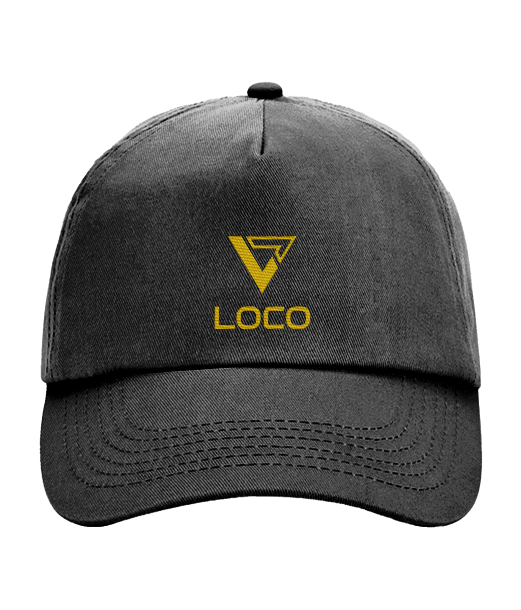 Black Loco 5 Panel Cap