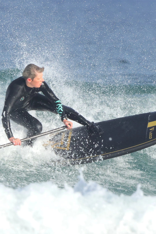 British SUP Surf Champ Christina Riding her paddle board