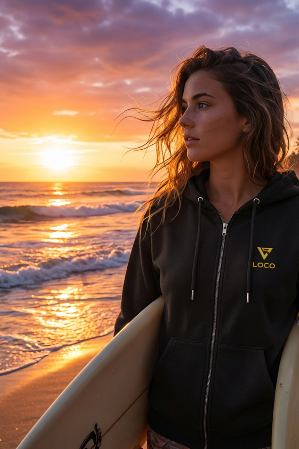 Black Loco Full Zip Women's Winter Hoodie in 2026