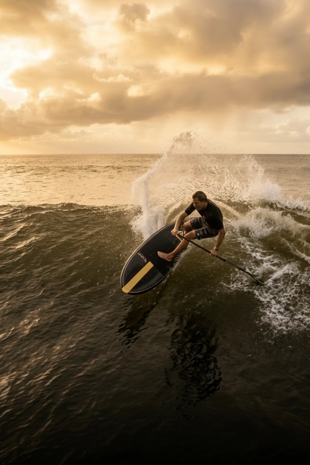 Team rider does a top turn on his Loco Surf SUP