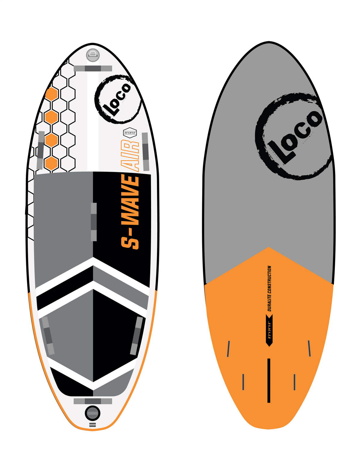 Loco S-Wave Air White Water SUP Board 8’3” x 34” x 6” – Loco